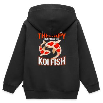 Koi - Kinder Premium Organic Zip Hoodie - Schwarz - Hinten - AI Model Kid Male (0cm)