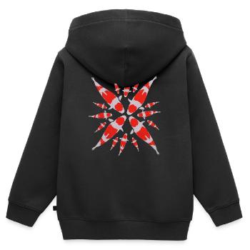 Koi - Kids Premium Organic Zip-up Hoodie - black - Back - AI Model Kid Male (0cm)
