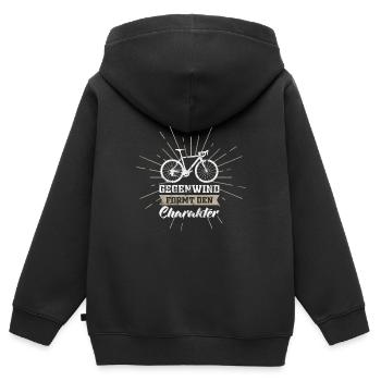 Vélo Vélo Vélo Vélo - Sweat Premium à capuche zippé enfant bio - noir - Dos - AI Model Kid Male (0cm)