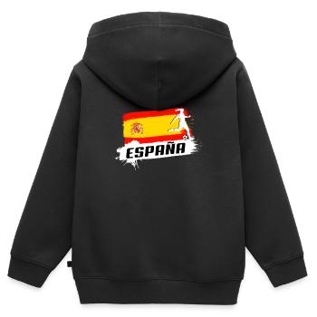 Spain - Kids Premium Organic Zip-up Hoodie - black - Back - AI Model Kid Male (0cm)