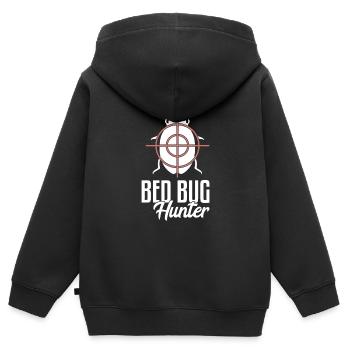 Chasseur de punaises de lit | Punaises de lit, insectes, auberge - Sweat Premium à capuche zippé enfant bio - noir - Dos - AI Model Kid Male (0cm)