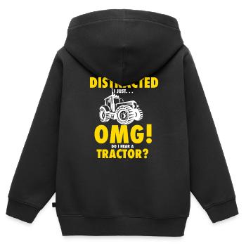 Landwirtschaft - Kinder Premium Organic Zip Hoodie - Schwarz - Hinten - AI Model Kid Male (0cm)