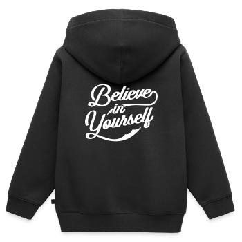 motivation - Kids Premium Organic Zip-up Hoodie - black - Back - AI Model Kid Male (0cm)