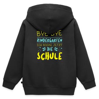 1. Klasse Einschulung Grundschule Schule Geschenk - Kinder Premium Organic Zip Hoodie - Schwarz - Hinten - AI Model Kid Male (0cm)