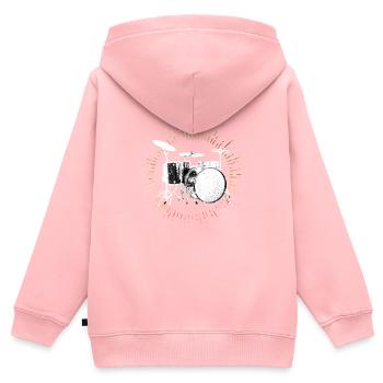 Drums - Kids Premium Organic Zip-up Hoodie - rose - Back - AI Model Kid Female (0cm)
