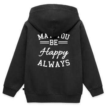 Motivation - Kids Premium Organic Zip-up Hoodie - black - Back - AI Model Kid Male (0cm)