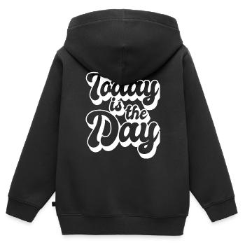 Motivation - Kids Premium Organic Zip-up Hoodie - black - Back - AI Model Kid Male (0cm)