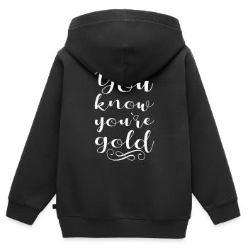 Motivation - Kids Premium Organic Zip-up Hoodie - black - Back - AI Model Kid Male (0cm)