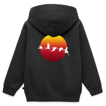 Flying birds - flying birds - Kids Premium Organic Zip-up Hoodie - black - Back - AI Model Kid Male (0cm)