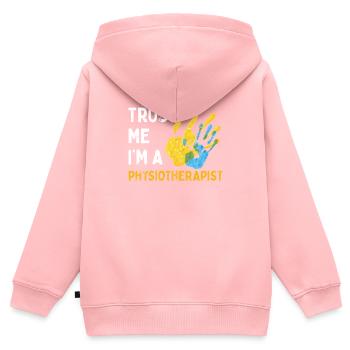 Physiothérapie Confiance - Sweat Premium à capuche zippé enfant bio - rose - Dos - AI Model Kid Female (0cm)