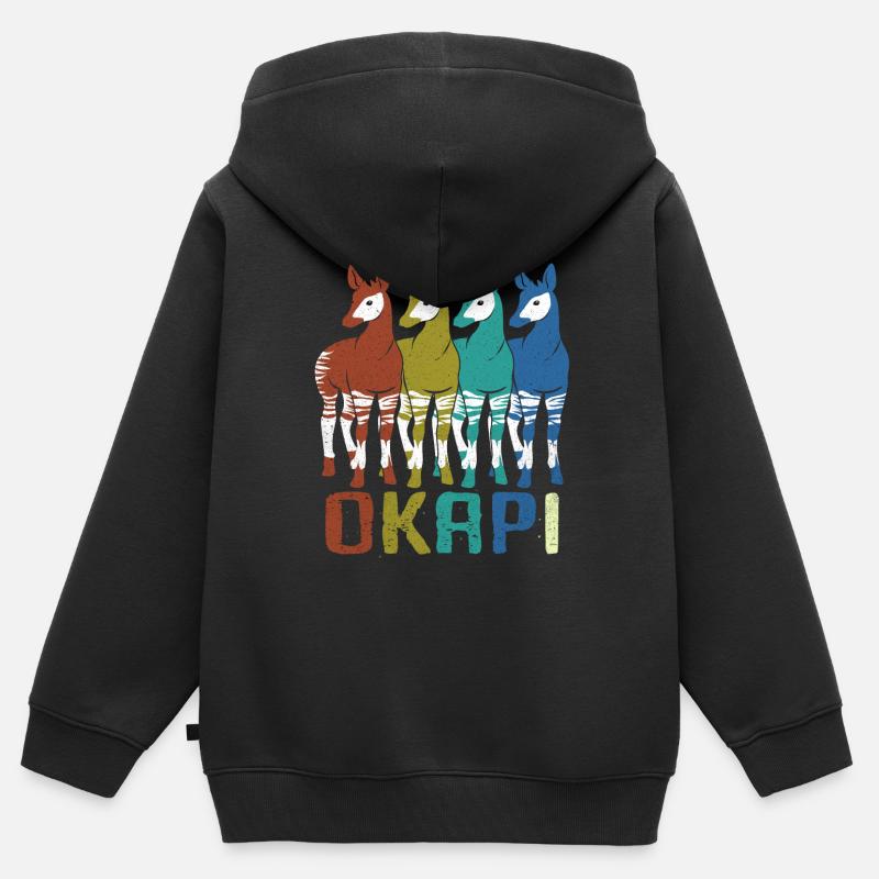 Okapi - Kids Premium Organic Zip-up Hoodie - black