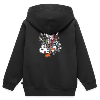 Artiste palette de couleurs - Sweat Premium à capuche zippé enfant bio - noir - Dos - AI Model Kid Male (0cm)