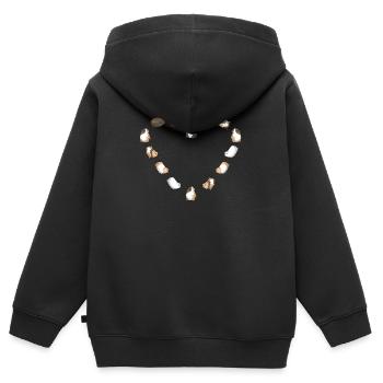 Cochon d'inde coeur d'amour - Sweat Premium à capuche zippé enfant bio - noir - Dos - AI Model Kid Male (0cm)