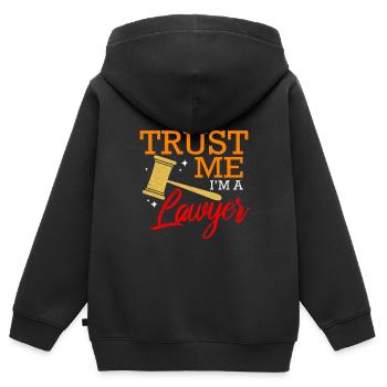 Avocat avocat juge - Sweat Premium à capuche zippé enfant bio - noir - Dos - AI Model Kid Male (0cm)