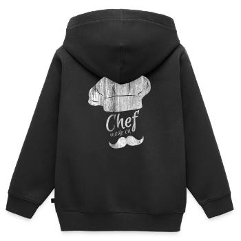 Cuisson - Sweat Premium à capuche zippé enfant bio - noir - Dos - AI Model Kid Male (0cm)