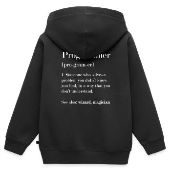 Définition du programmeur - Sweat Premium à capuche zippé enfant bio - noir - Dos - AI Model Kid Male (0cm)