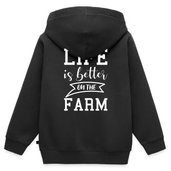 Farmer Farmer Farmer - Kids Premium Organic Zip-up Hoodie - black - Back - AI Model Kid Male (0cm)