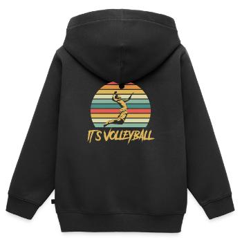 Volleyball - Kinder Premium Organic Zip Hoodie - Schwarz - Hinten - AI Model Kid Male (0cm)