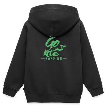 Kiten - Kinder Premium Organic Zip Hoodie - Schwarz - Hinten - AI Model Kid Male (0cm)