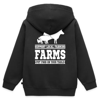 Farmer Farmer Farmer - Kids Premium Organic Zip-up Hoodie - black - Back - AI Model Kid Male (0cm)