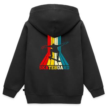 Vintage Skateboard - Kinder Premium Organic Zip Hoodie - Schwarz - Hinten - AI Model Kid Male (0cm)