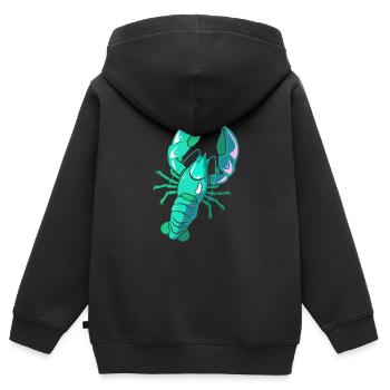Homard Crevette Languste Cancer Fruits de mer - Sweat Premium à capuche zippé enfant bio - noir - Dos - AI Model Kid Male (0cm)
