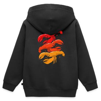 Homard Crevette Languste Cancer Fruits de mer - Sweat Premium à capuche zippé enfant bio - noir - Dos - AI Model Kid Male (0cm)