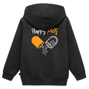 Happy Pills Fahrrad Rennrad - Kinder Premium Organic Zip Hoodie - Schwarz - Hinten - AI Model Kid Male (0cm)