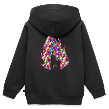 flame - Kids Premium Organic Zip-up Hoodie - black - Back - AI Model Kid Male (0cm)