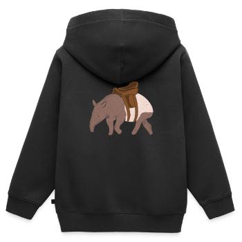 Tapir - Kinder Premium Organic Zip Hoodie - Schwarz - Hinten - AI Model Kid Male (0cm)