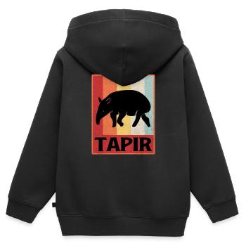Tapir - Sweat Premium à capuche zippé enfant bio - noir - Dos - AI Model Kid Male (0cm)