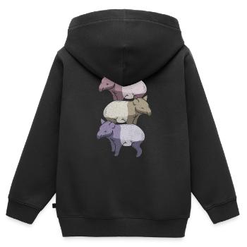 Tapir - Sweat Premium à capuche zippé enfant bio - noir - Dos - AI Model Kid Male (0cm)