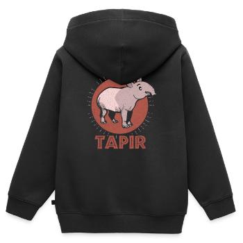 Tapir - Sweat Premium à capuche zippé enfant bio - noir - Dos - AI Model Kid Male (0cm)