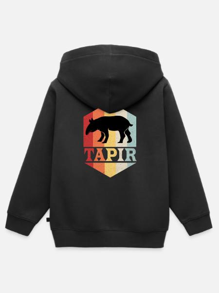 Tapir - Kinder Premium Organic Zip Hoodie - Schwarz