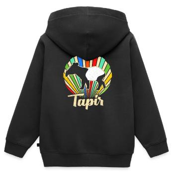 Tapir - Sweat Premium à capuche zippé enfant bio - noir - Dos - AI Model Kid Male (0cm)