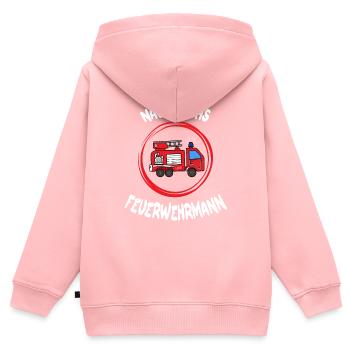 nachwuchs feuerwehrmann Geschenk feuerwehr - Kinder Premium Organic Zip Hoodie - Rosa - Hinten - AI Model Kid Female (0cm)