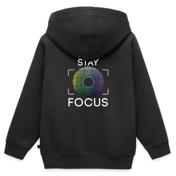 Photograph Fotograf Fokus Kamera - Kinder Premium Organic Zip Hoodie - Schwarz - Hinten - AI Model Kid Male (0cm)