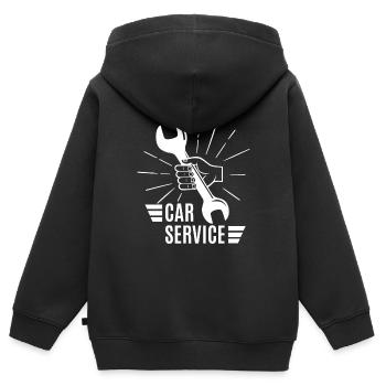 Auto mécanicien - Sweat Premium à capuche zippé enfant bio - noir - Dos - AI Model Kid Male (0cm)