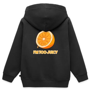 Orange Frucht Orangensaft Getränk Lecker Obst - Kinder Premium Organic Zip Hoodie - Schwarz - Hinten - AI Model Kid Male (0cm)