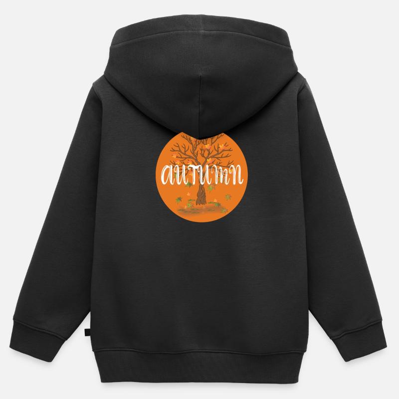 #FancyDesigns #autumn L'automne arrive bientôt! - Sweat Premium à capuche zippé enfant bio - noir