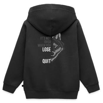 Wolf - Erfolg Motivation Sprüche - Kinder Premium Organic Zip Hoodie - Schwarz - Hinten - AI Model Kid Male (0cm)