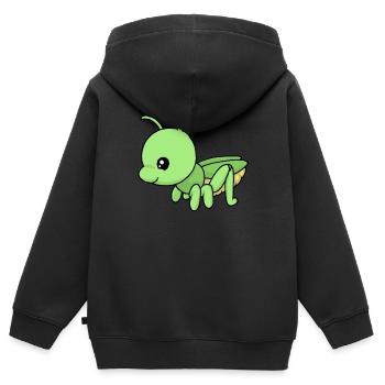 Small grasshopper - Kids Premium Organic Zip-up Hoodie - black - Back - AI Model Kid Male (0cm)