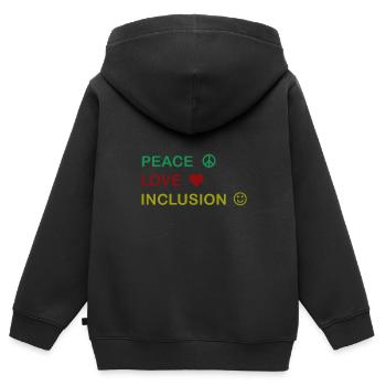Idéal pour toutes les occasions Inclusion Tee Paix - Sweat Premium à capuche zippé enfant bio - noir - Dos - AI Model Kid Male (0cm)