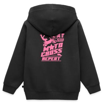 Motocrosser Motocrosser Motocrosser Motocrosser - Kinder Premium Organic Zip Hoodie - Schwarz - Hinten - AI Model Kid Male (0cm)