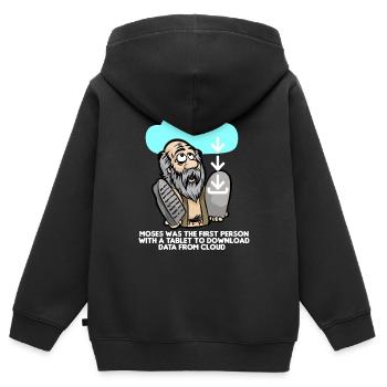 DOWNLOAD MOSES Cloud Computing IT Informatiker - Kinder Premium Organic Zip Hoodie - Schwarz - Hinten - AI Model Kid Male (0cm)