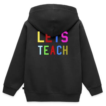 professeur - Sweat Premium à capuche zippé enfant bio - noir - Dos - AI Model Kid Male (0cm)