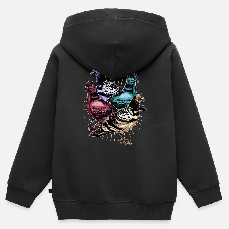 Pigeon - Sweat Premium à capuche zippé enfant bio - noir