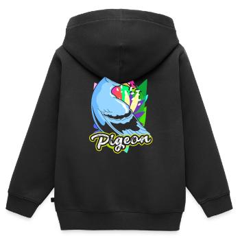 Tauben Rennen Taubenzüchter Brieftaube Turteltaube - Kinder Premium Organic Zip Hoodie - Schwarz - Hinten - AI Model Kid Male (0cm)