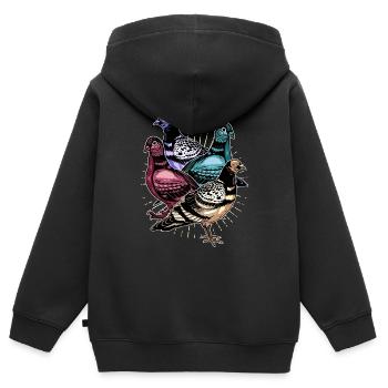 Tauben Rennen Taubenzüchter Brieftaube Turteltaube - Kinder Premium Organic Zip Hoodie - Schwarz - Hinten - AI Model Kid Male (0cm)