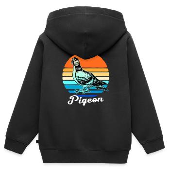 Tauben Rennen Taubenzüchter Brieftaube Turteltaube - Kinder Premium Organic Zip Hoodie - Schwarz - Hinten - AI Model Kid Male (0cm)